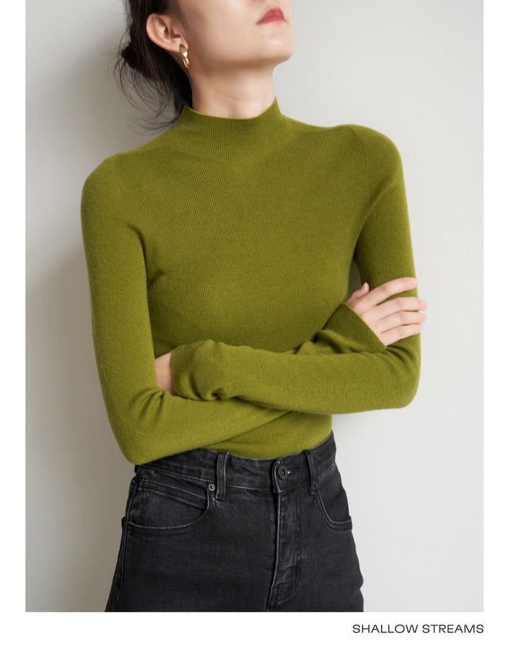 Silkline Merino Mock Neck Knit Top SSKT0316