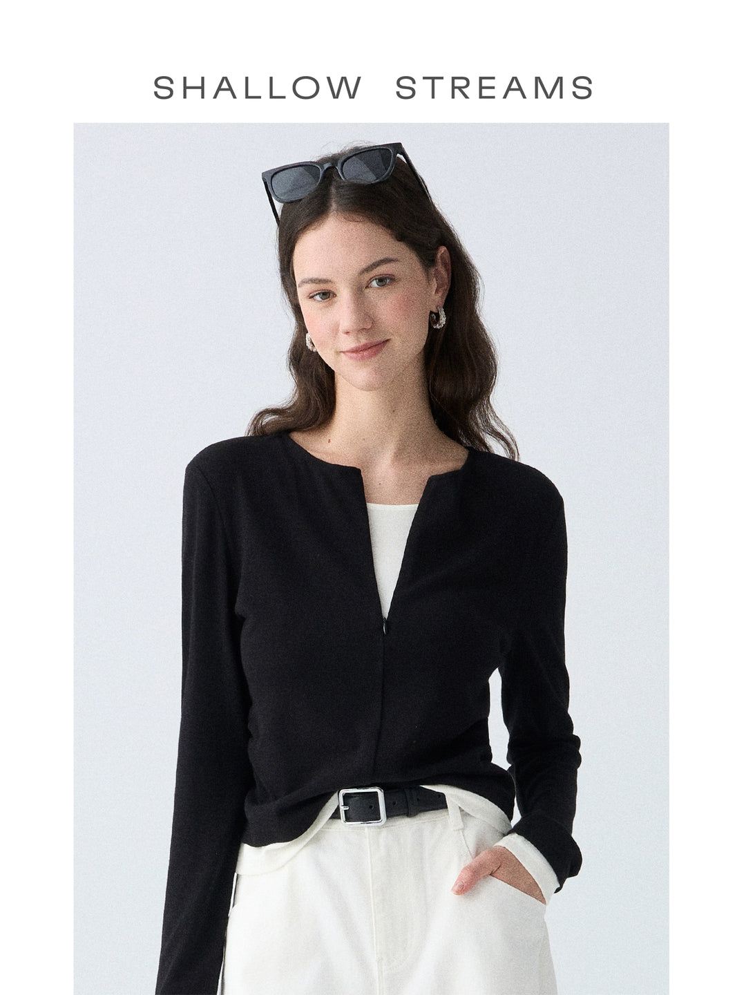 Contrast Layer Knit Cardigan SSKC0287