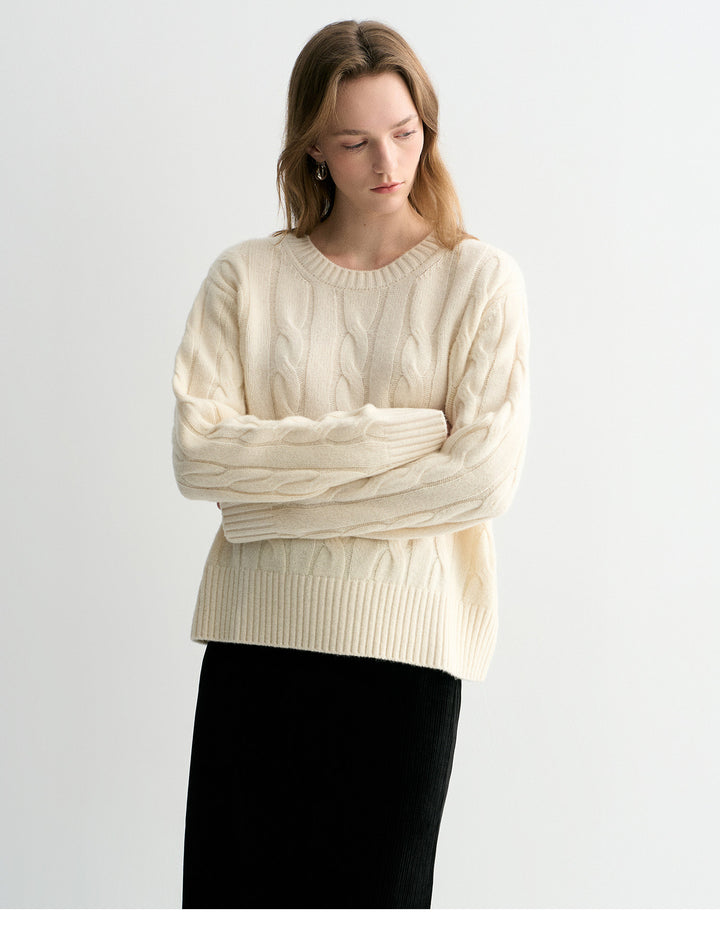 Luna Cable Wool Knit Sweater SSKS0315