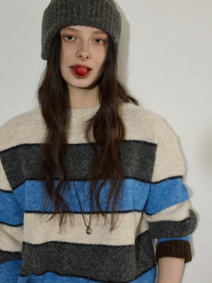 Harbor Stripe Wool-Blend Knit Sweater LCKS0311