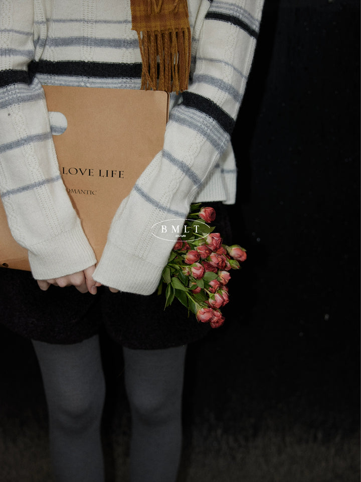 Winter Stripe Wool Knit Pullover BMKP0295