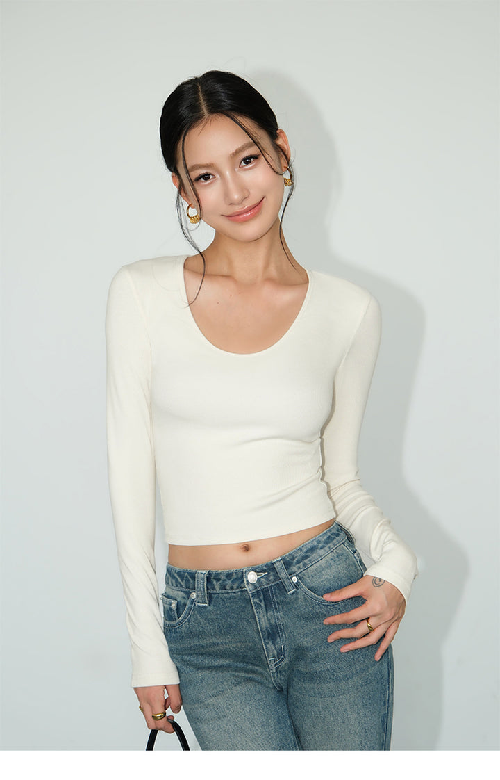 U-Neck Curve Hug Cropped Top NHCT0260