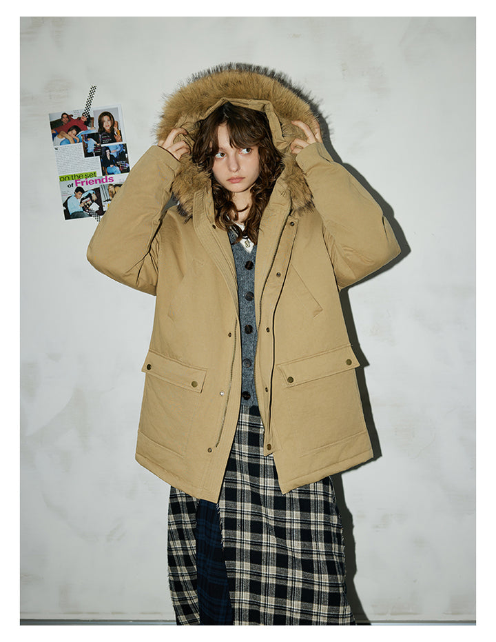 Sandstone Fur-Trim Cotton Parka BMPK0297