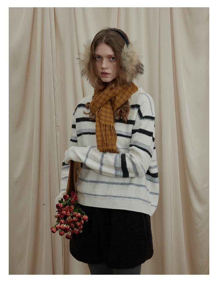 Winter Stripe Wool Knit Pullover BMKP0295