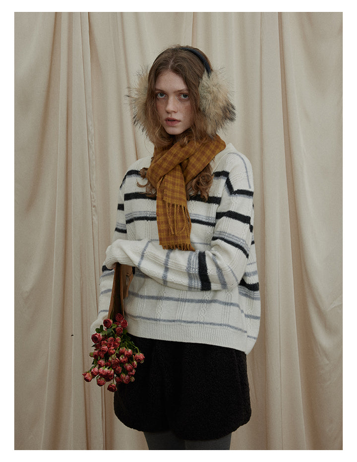 Winter Stripe Wool Knit Pullover BMKP0295