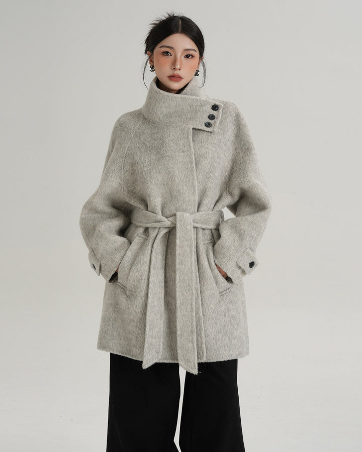 Softline Asymmetrical Wool Wrap Coat SRWC0319