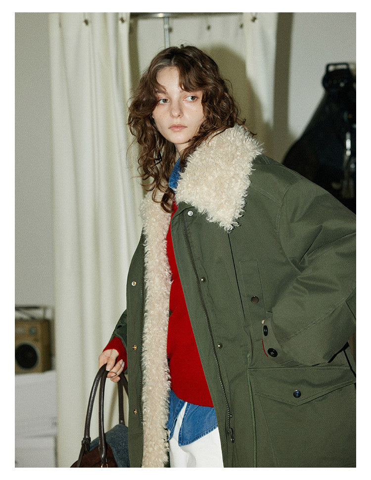 Vintage Shearling-Trim Utility Down Jacket BMDJ0299