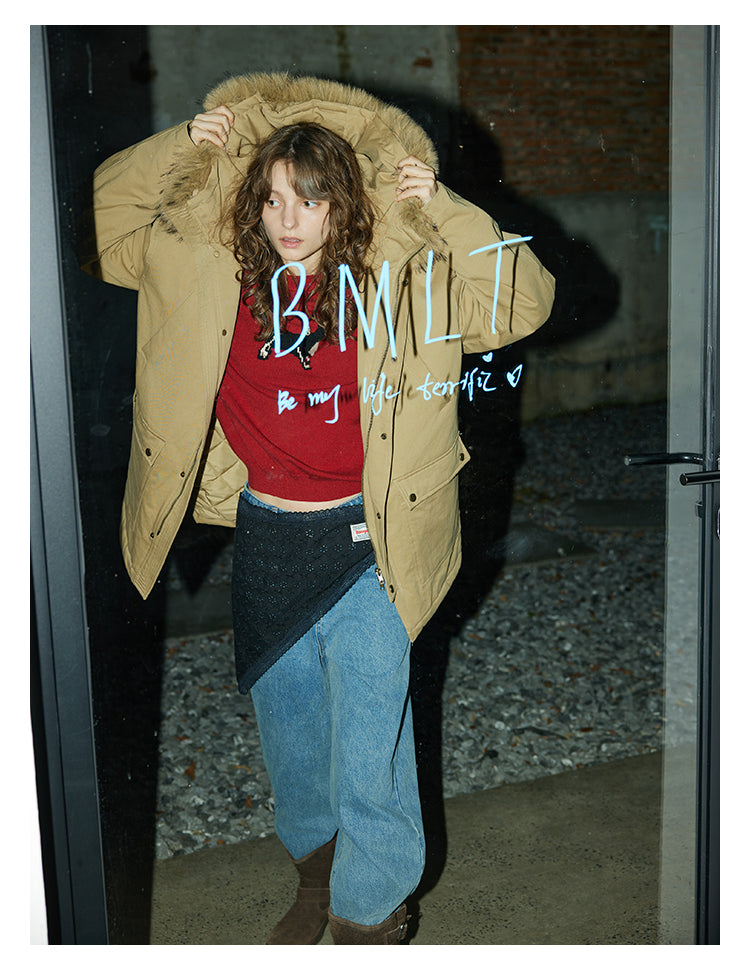 Sandstone Fur-Trim Cotton Parka BMPK0297