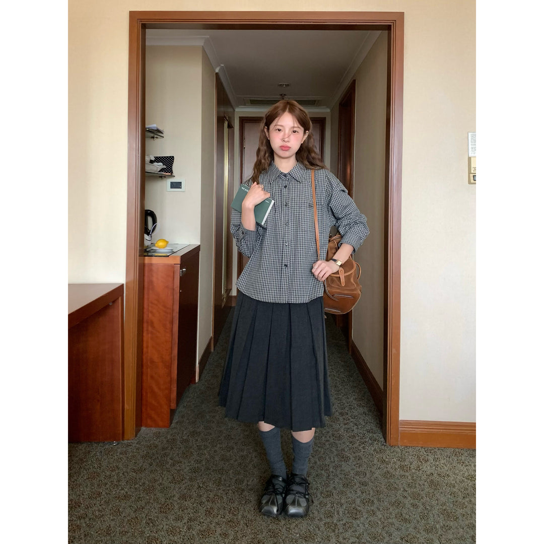 Vintage Check Shirt with Heritage Cable Knit Vest &Tie SET WSVS0334