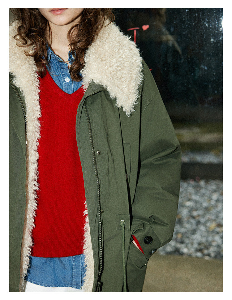 Vintage Shearling-Trim Utility Down Jacket BMDJ0299