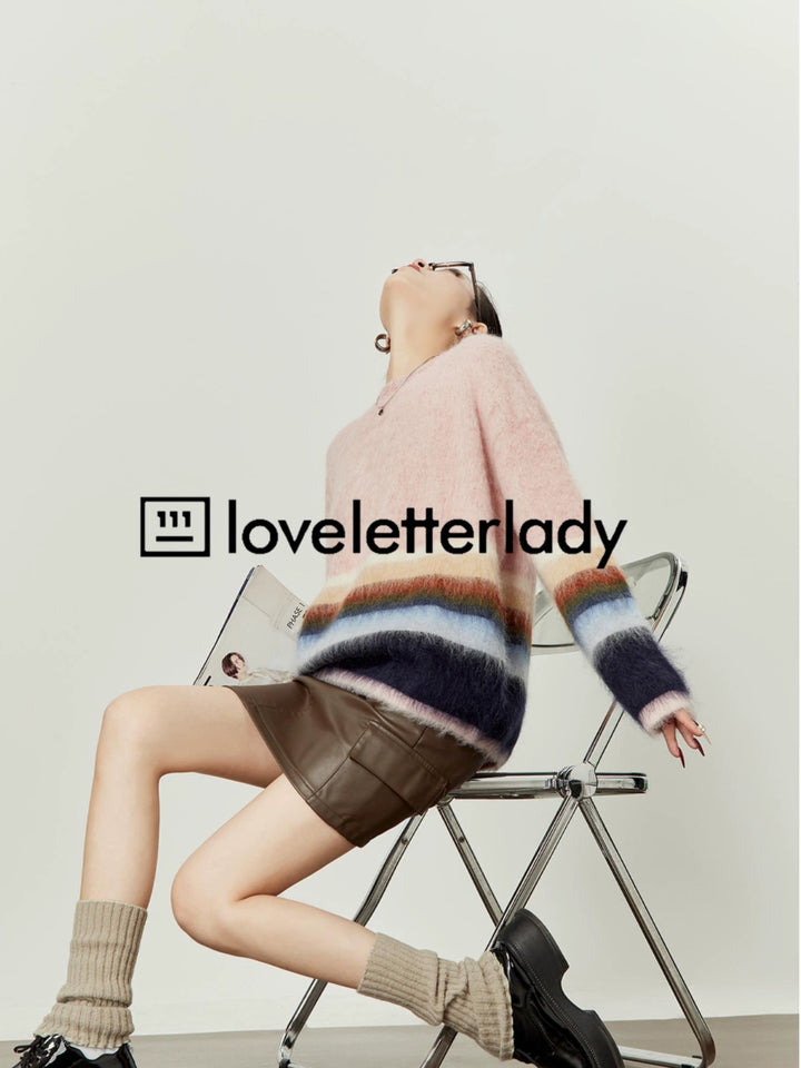 Pastel Rainbow Mohair Sweater LLRS0099