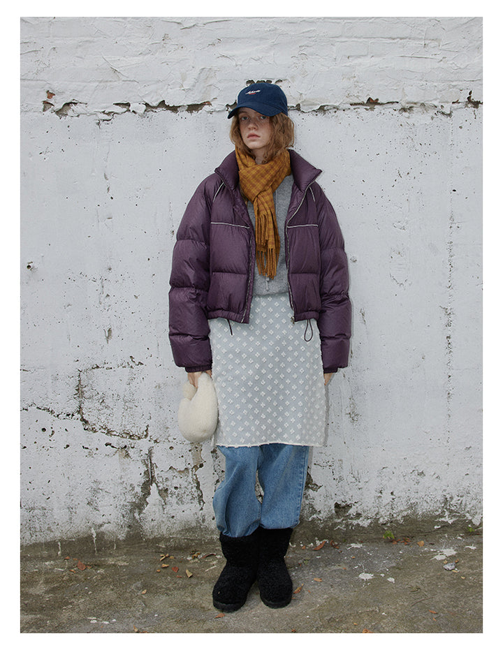 Plum Cloud Cropped Puffer Jacket BMPJ0296