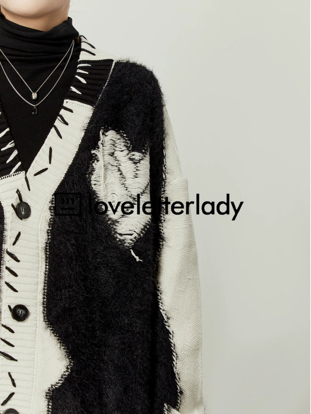 Love Jacquard Knitted Cardigan LLKC0092