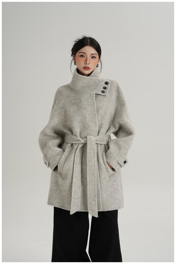 Softline Asymmetrical Wool Wrap Coat SRWC0319