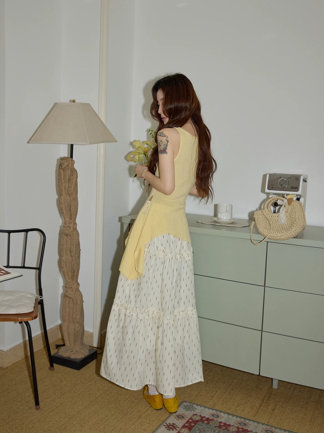 Ivory Breeze Layered Skirt KKLS0329