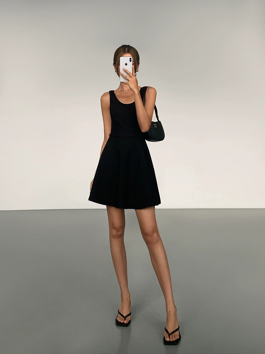 Back Swoon Knit Flare Dress OUFD0238