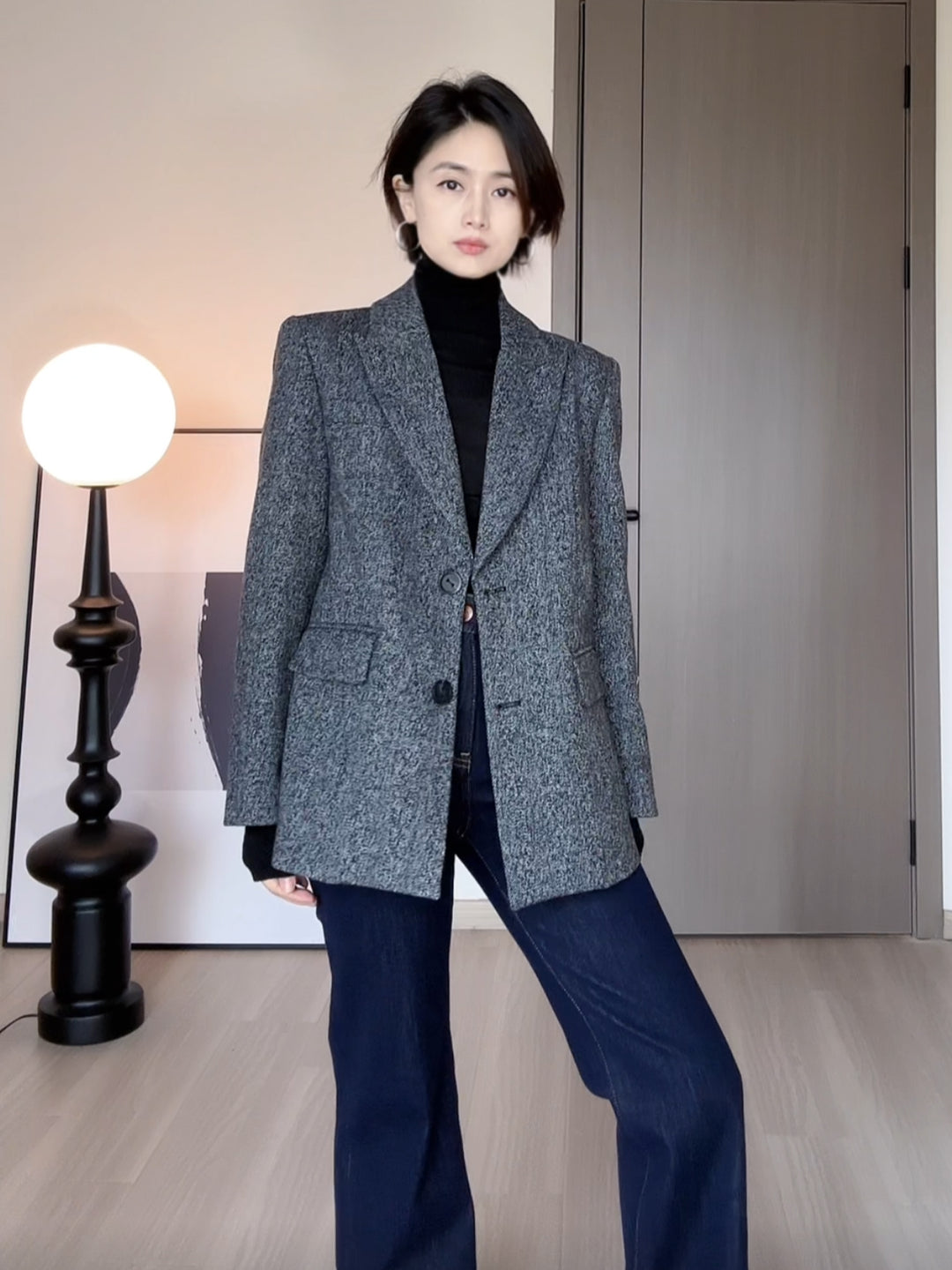 Timeless Wool Herringbone Blazer CCHB0143