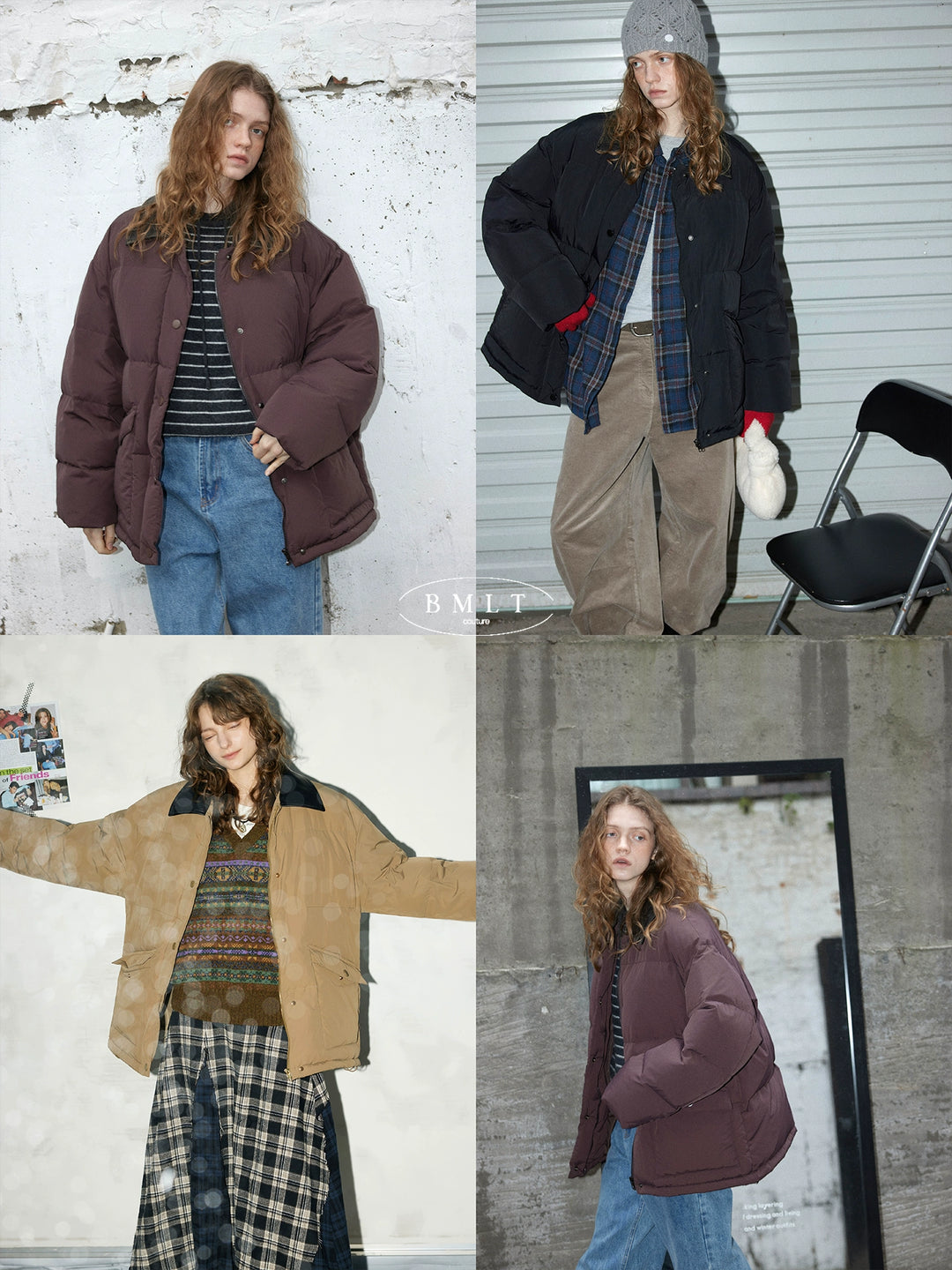 BMLT [Snow-covered Blue Tile] Winter Korean lapel warm 90 white duck down jacket Barn-style thickened jacket
