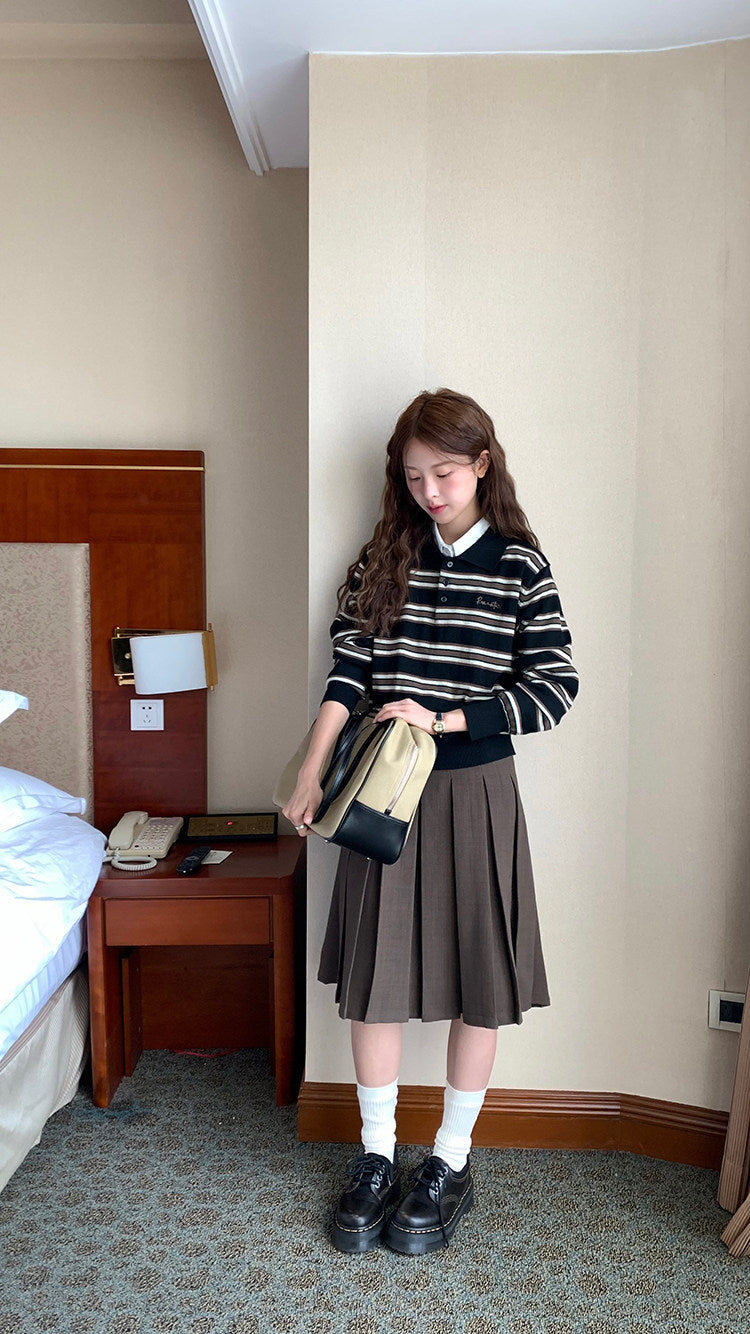 Vintage Pleat Midi Skirt WSMS0331