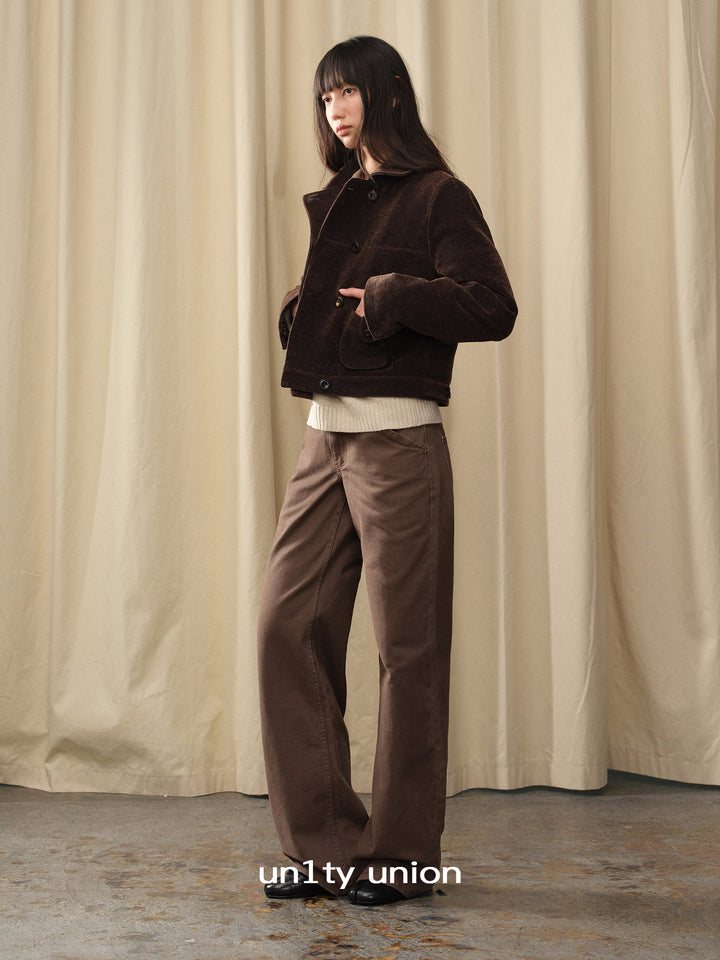 Vintage Cocoa Twill Straight-Leg Pants UUSP0310
