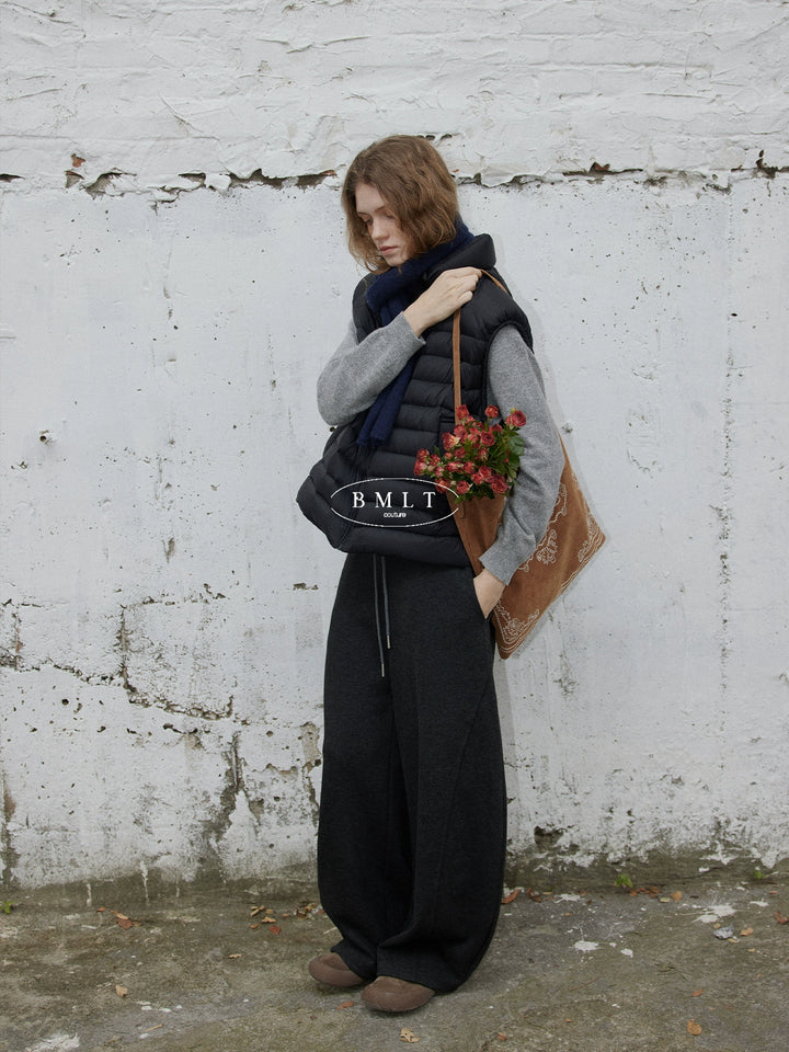 BMLT [Thousands of Que Song] Korean straight contrast splicing thickened sports sweatpants loose and versatile slacks