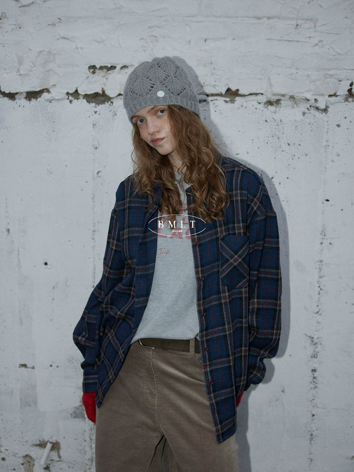 Vintage Check Oversized Shirt BMOS0304