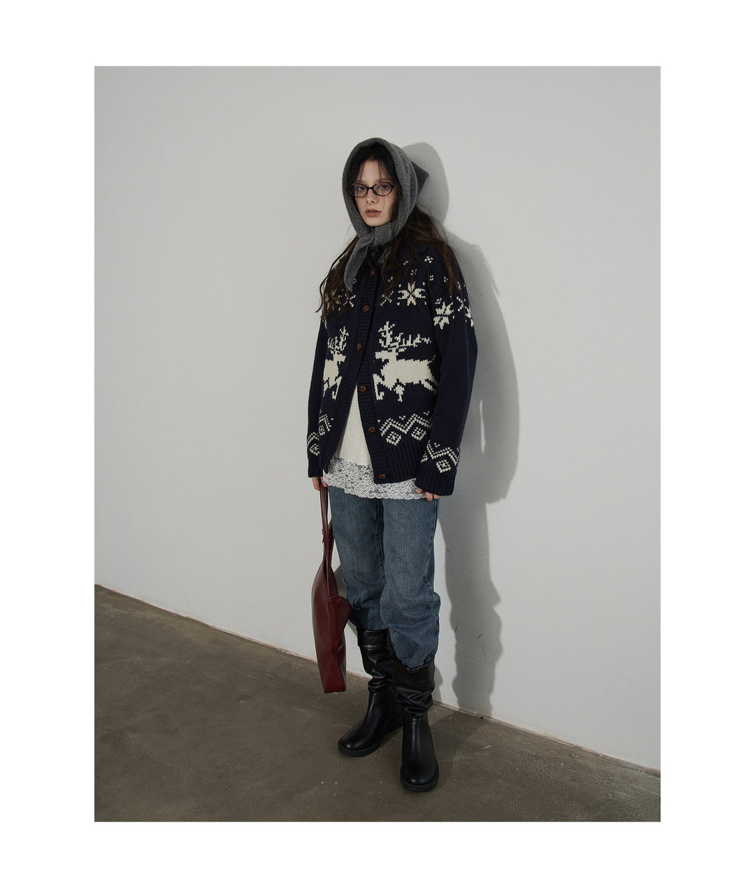 Nordic Reindeer Knit Cardigan LCKC0306