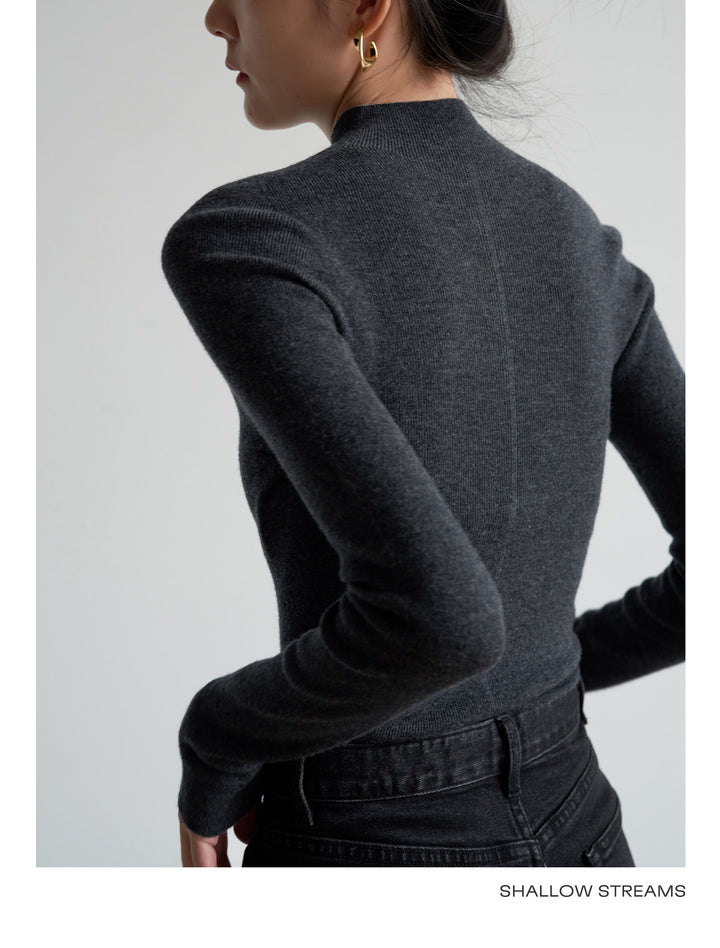 Silkline Merino Mock Neck Knit Top SSKT0316