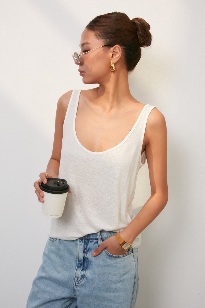 Everyday Scoop Linen Tank DGLT0201