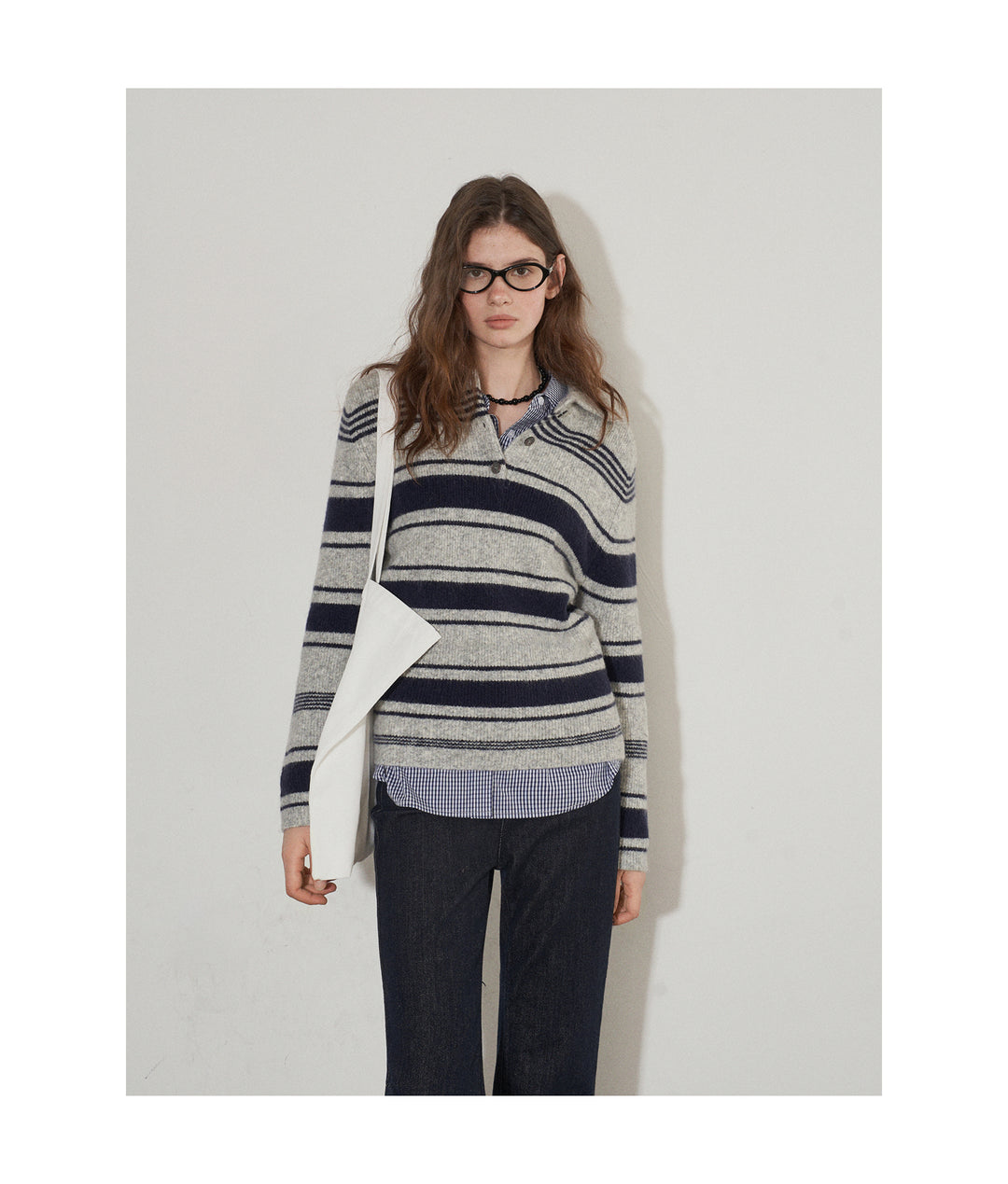 Cozy Stripe Polo Knit LCPK0264