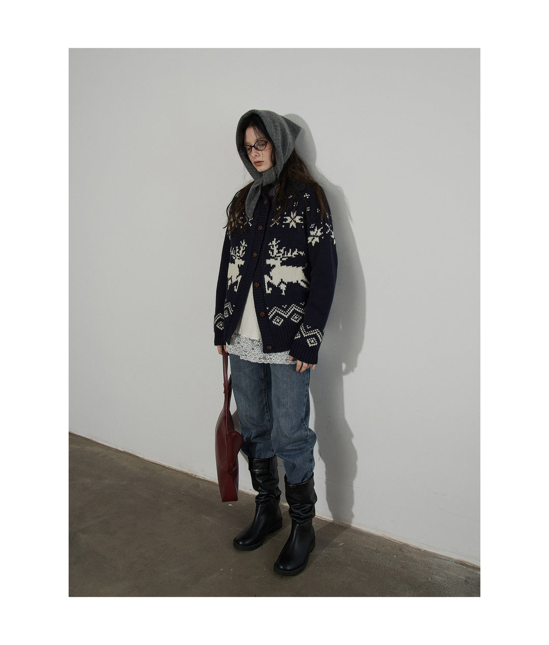 Nordic Reindeer Knit Cardigan LCKC0306
