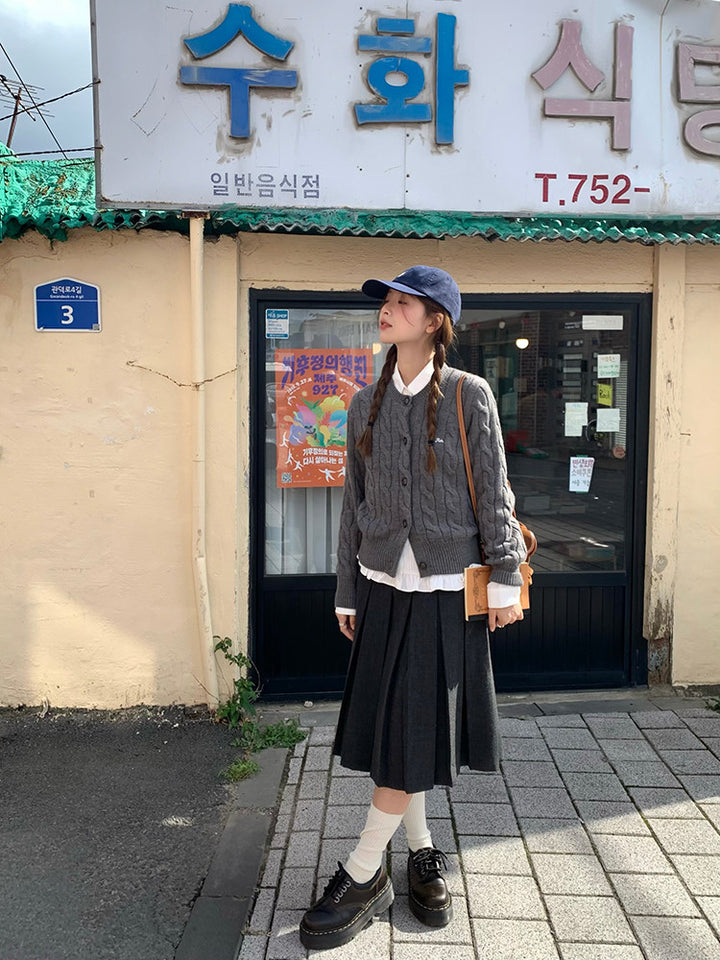 Vintage Pleat Midi Skirt WSMS0331