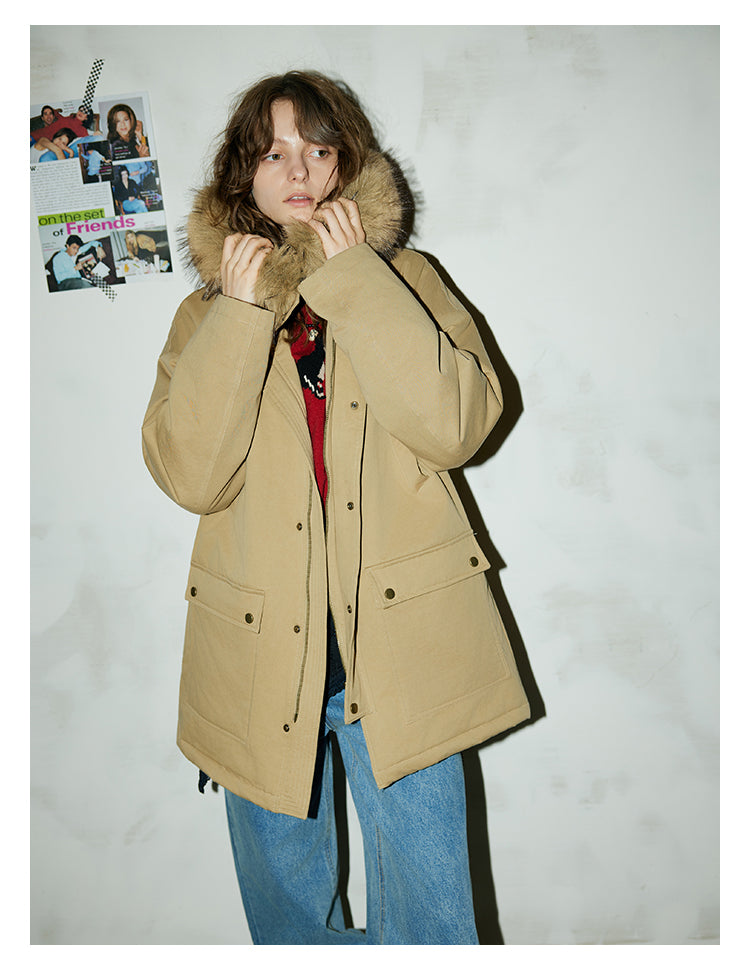 Sandstone Fur-Trim Cotton Parka BMPK0297
