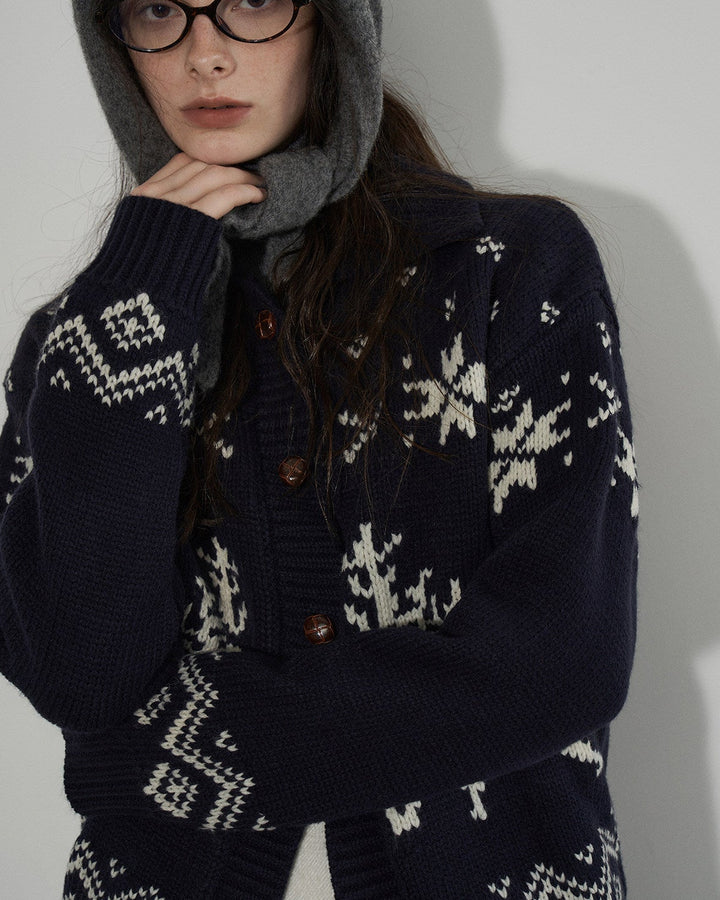 Nordic Reindeer Knit Cardigan LCKC0306