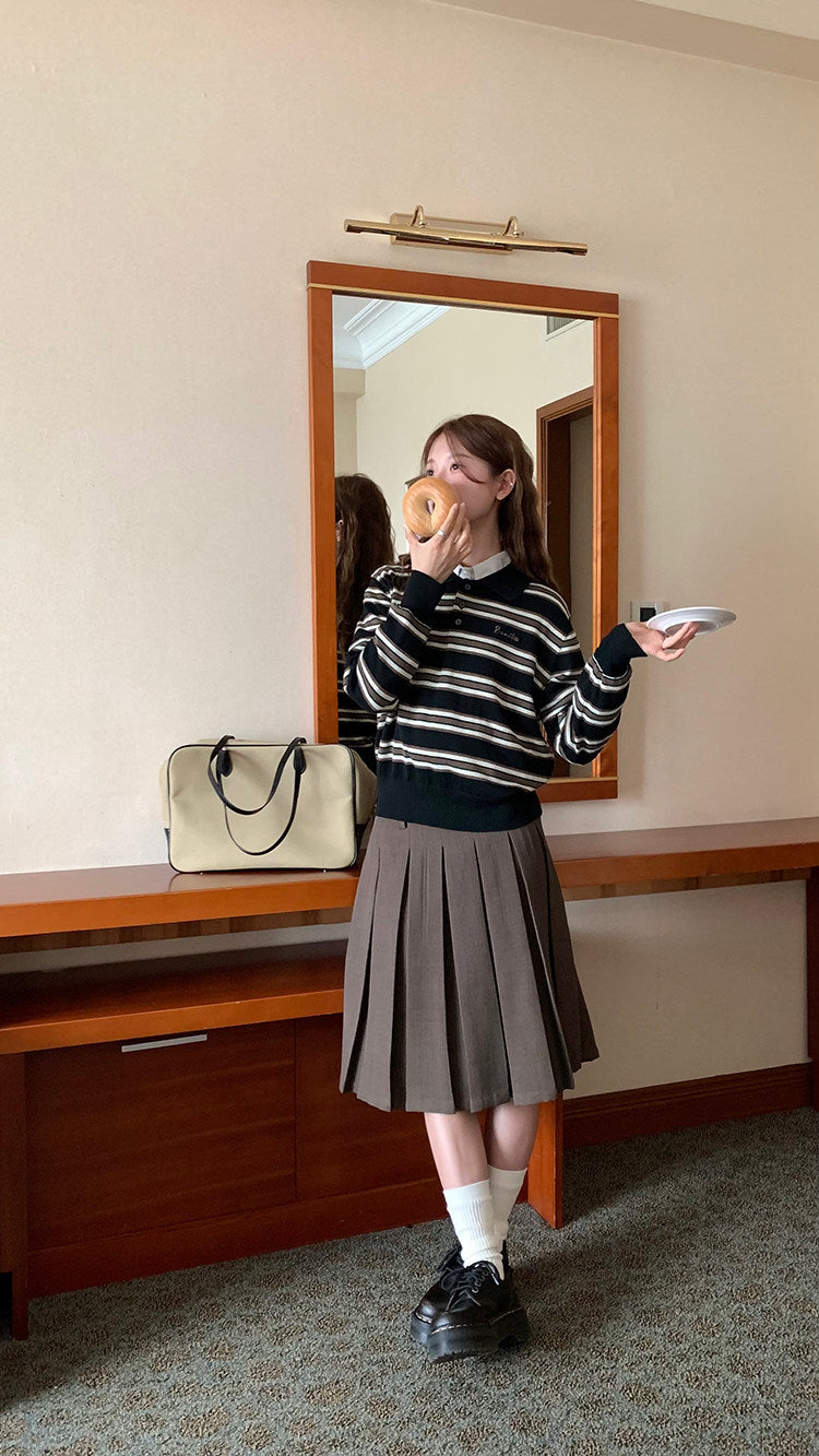 Vintage Pleat Midi Skirt WSMS0331