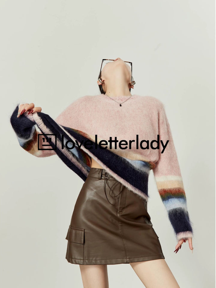 Pastel Rainbow Mohair Sweater LLRS0099