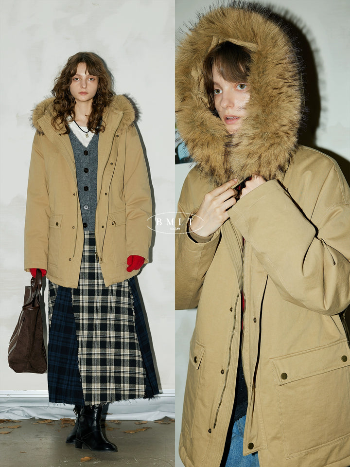 Sandstone Fur-Trim Cotton Parka BMPK0297