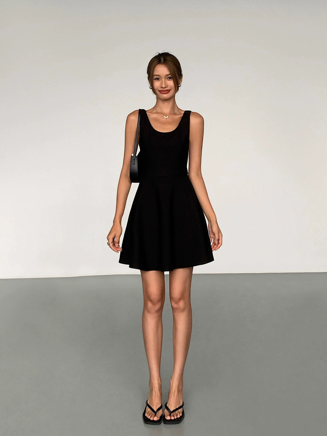 Back Swoon Knit Flare Dress OUFD0238