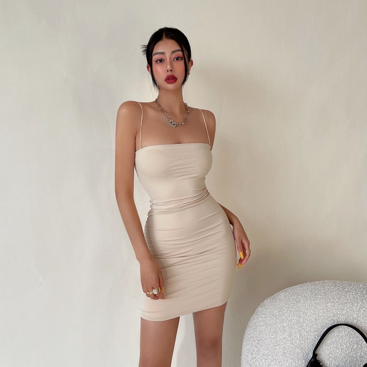 SleekGlow Spaghetti Strap Mini Dress LHMD0243