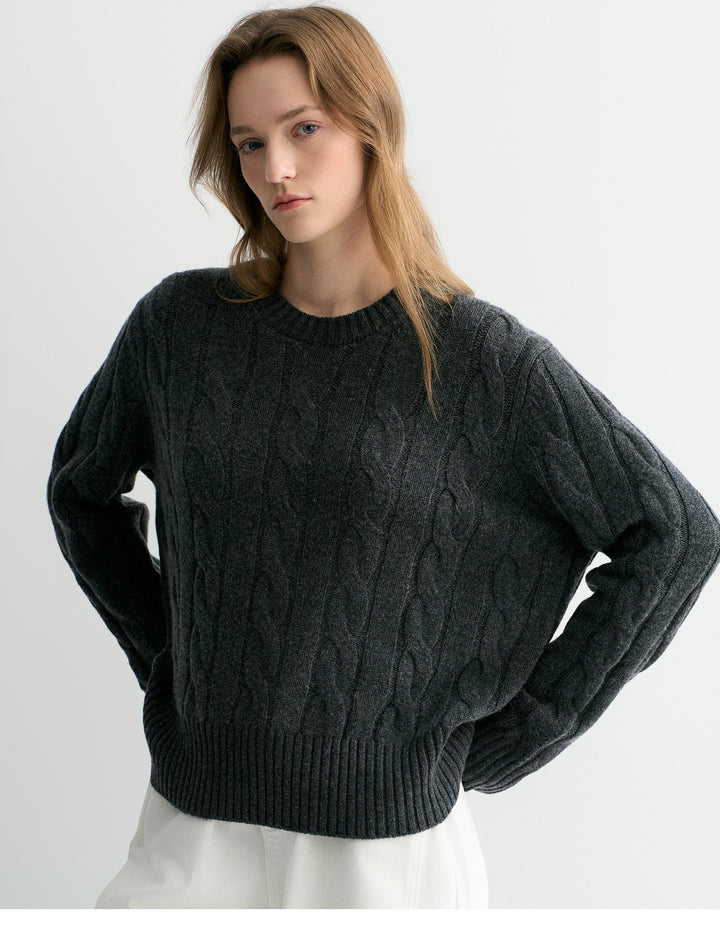 Luna Cable Wool Knit Sweater SSKS0315