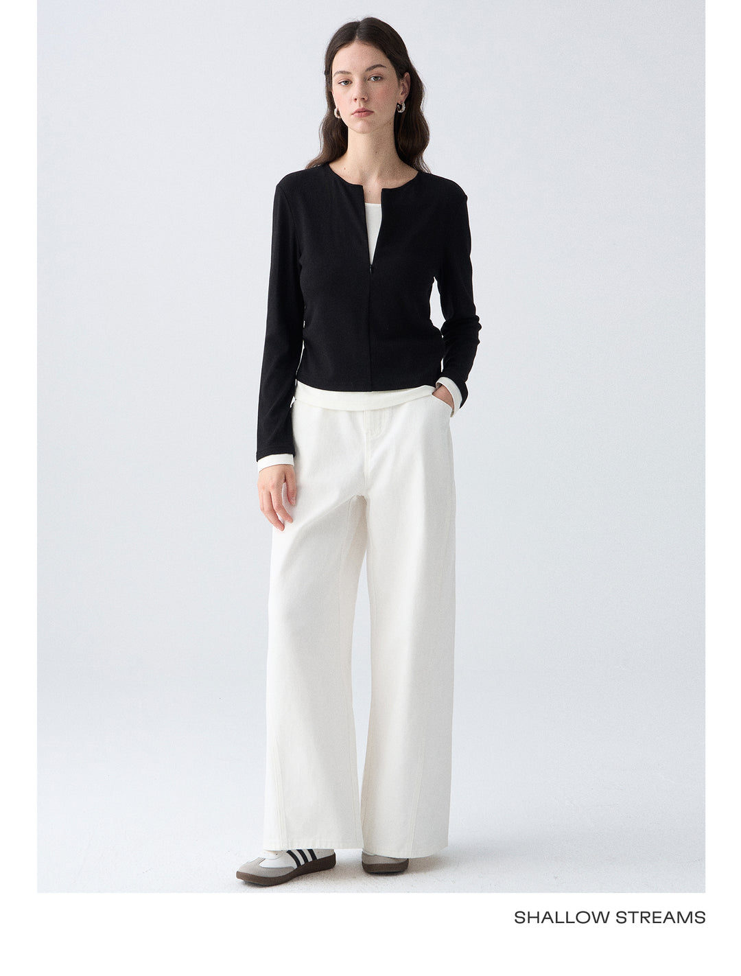 Contrast Layer Knit Cardigan SSKC0287