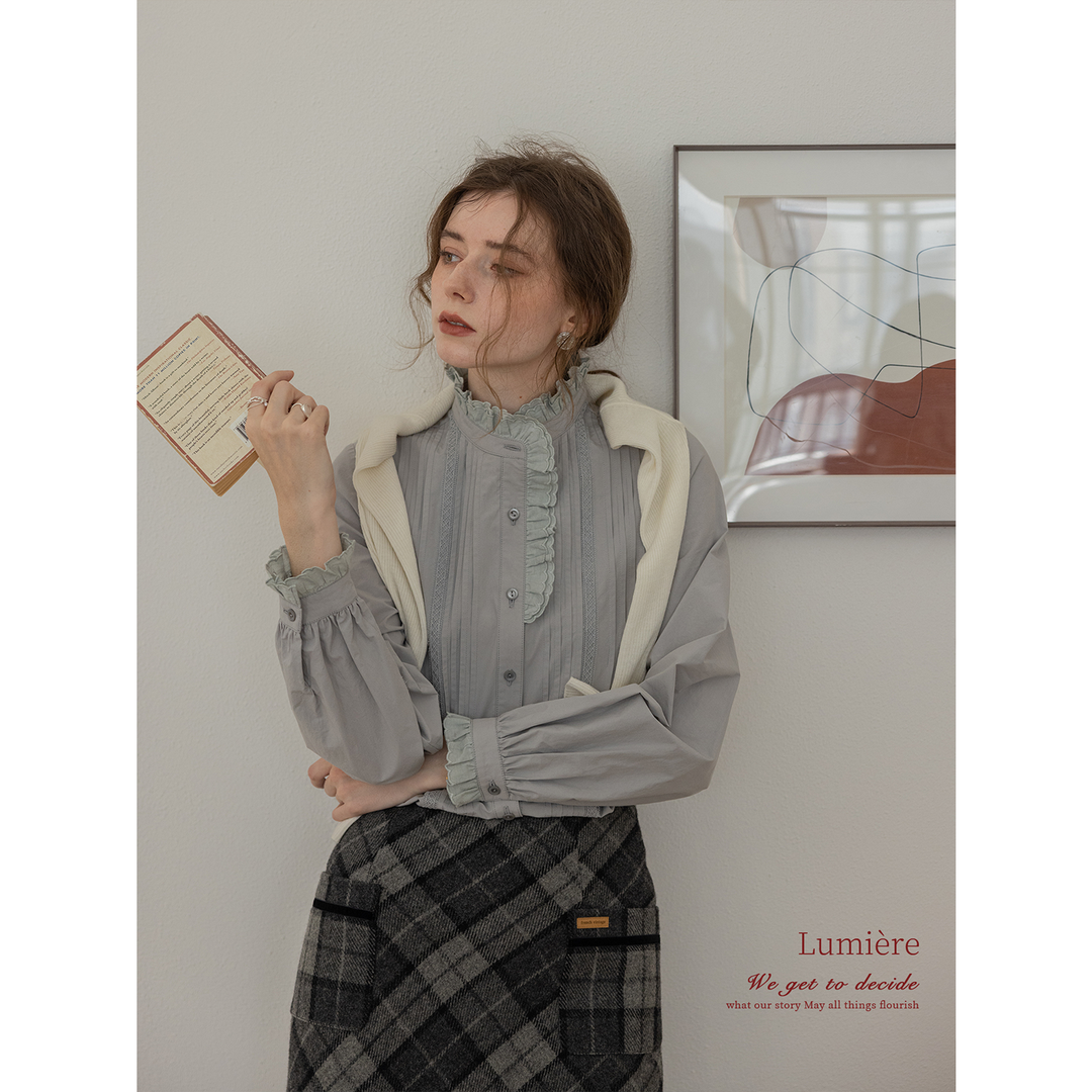 Vintage Pintuck Lace Blouse DALB0110
