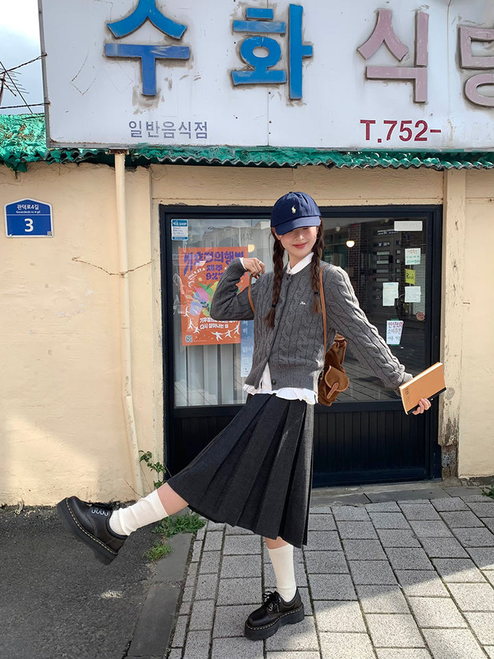 Vintage Pleat Midi Skirt WSMS0331