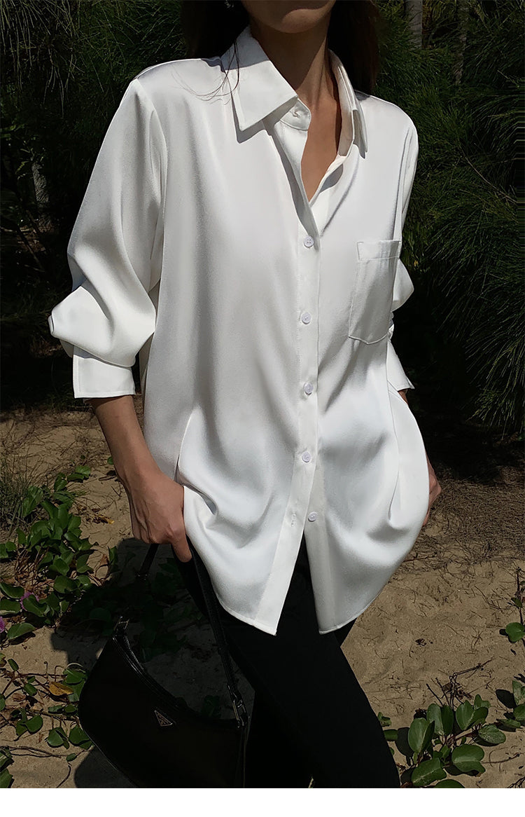 Satin Flow Overshirt NHOS0190
