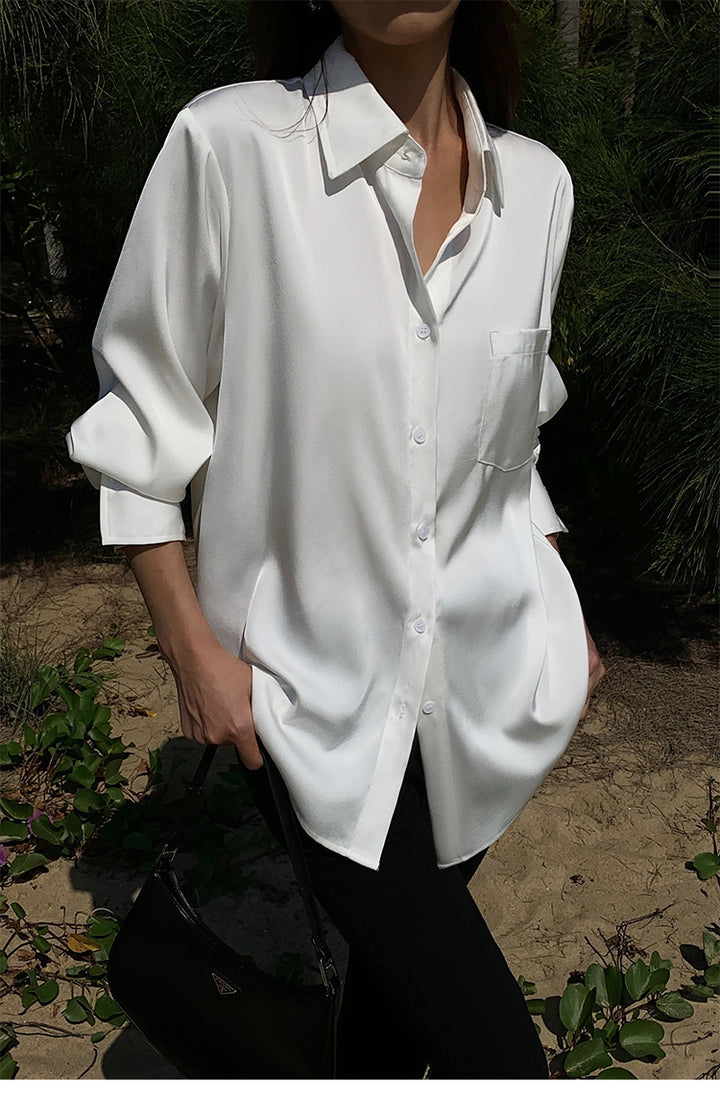 Satin Flow Overshirt NHOS0190