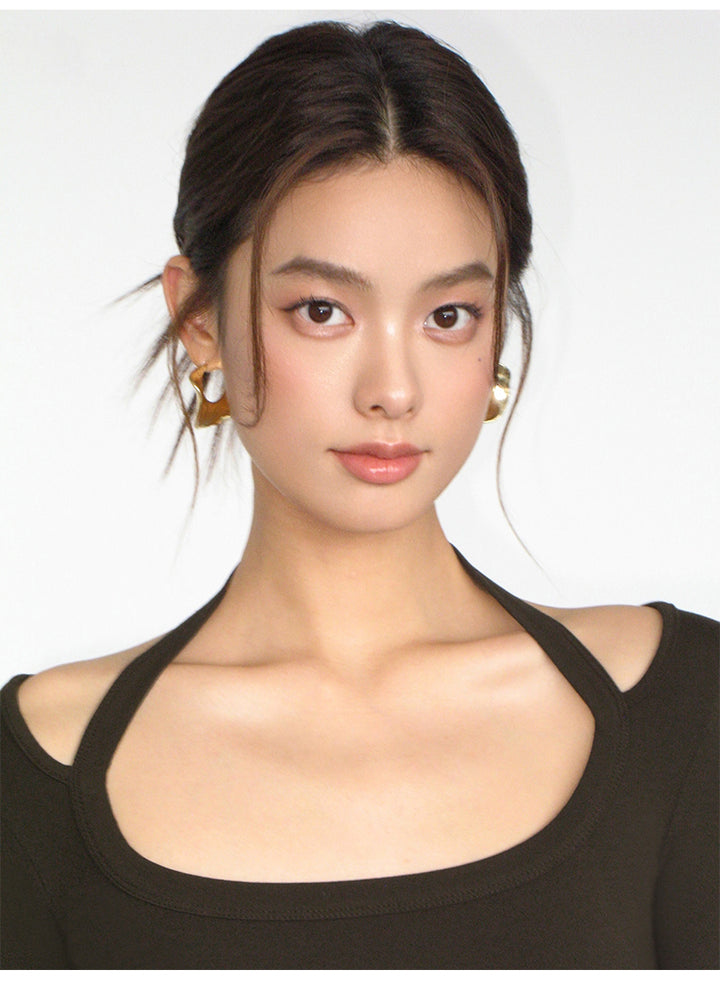 Strap Detail Square Neck Long Sleeve NHSN0261