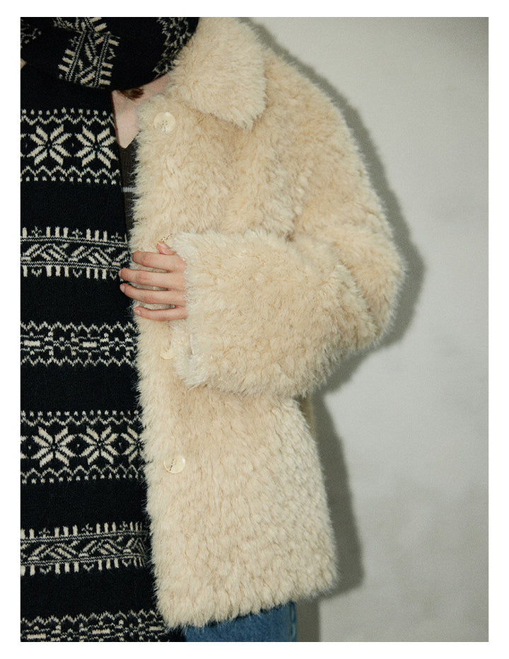 Soft Sherpa Faux Fur Button Jacket BMFJ0303