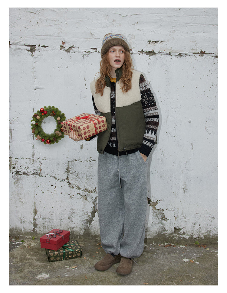 Olive Sherpa-Panel Utility Vest BMUV0298