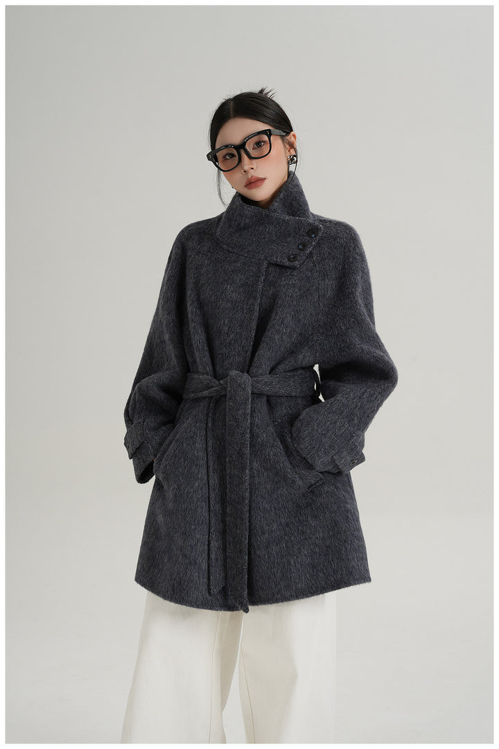 Softline Asymmetrical Wool Wrap Coat SRWC0319