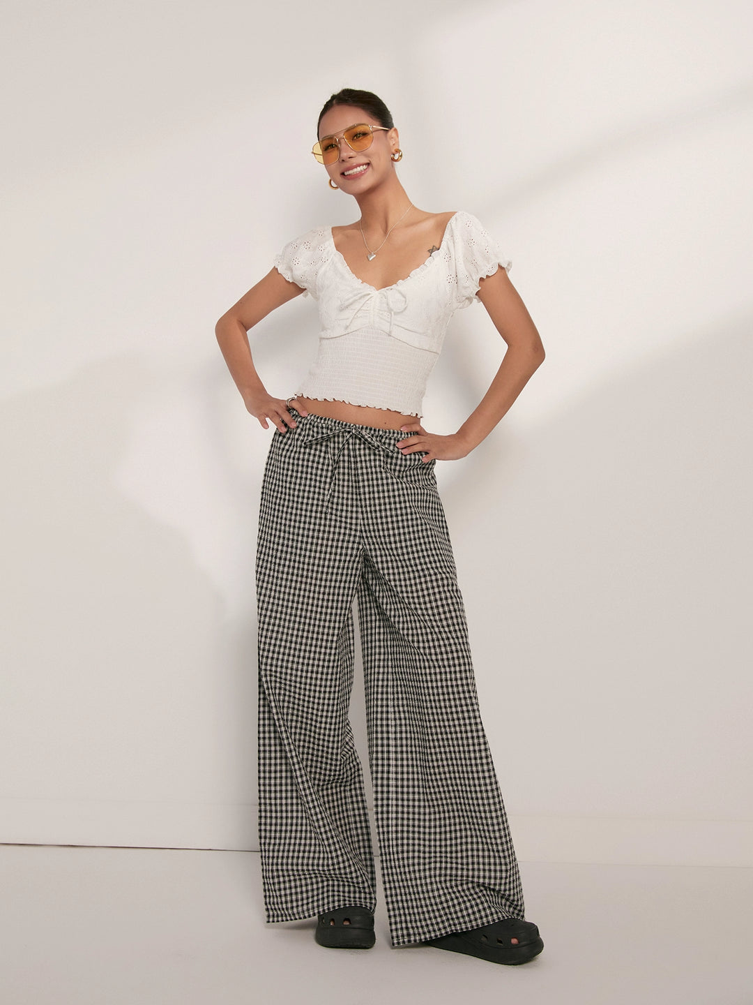 Sweet Ruffle Lace Crop Top DGCT0251